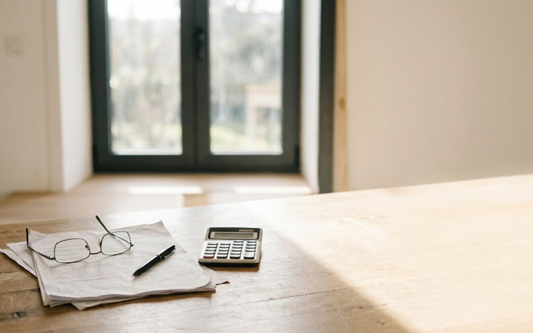 Devis de remplacement de fenêtres et calculatrice sur une table, illustrant le cumul CEE et MaPrimeRénov'